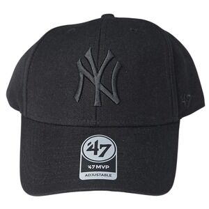 New York Yankees '47 Brand Adjustable Hat Black Cap MLB MVP Baseball NWT